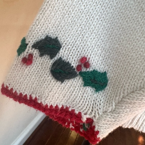 P Galli Designs Vintage Christmas Cardigan Holiday Sweater Button Embroidered M - Picture 6 of 8